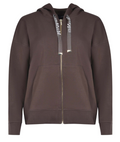 Brown Solid Zip Up Hoodie 1