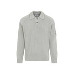 Grey Knitted Polo Sweater 1