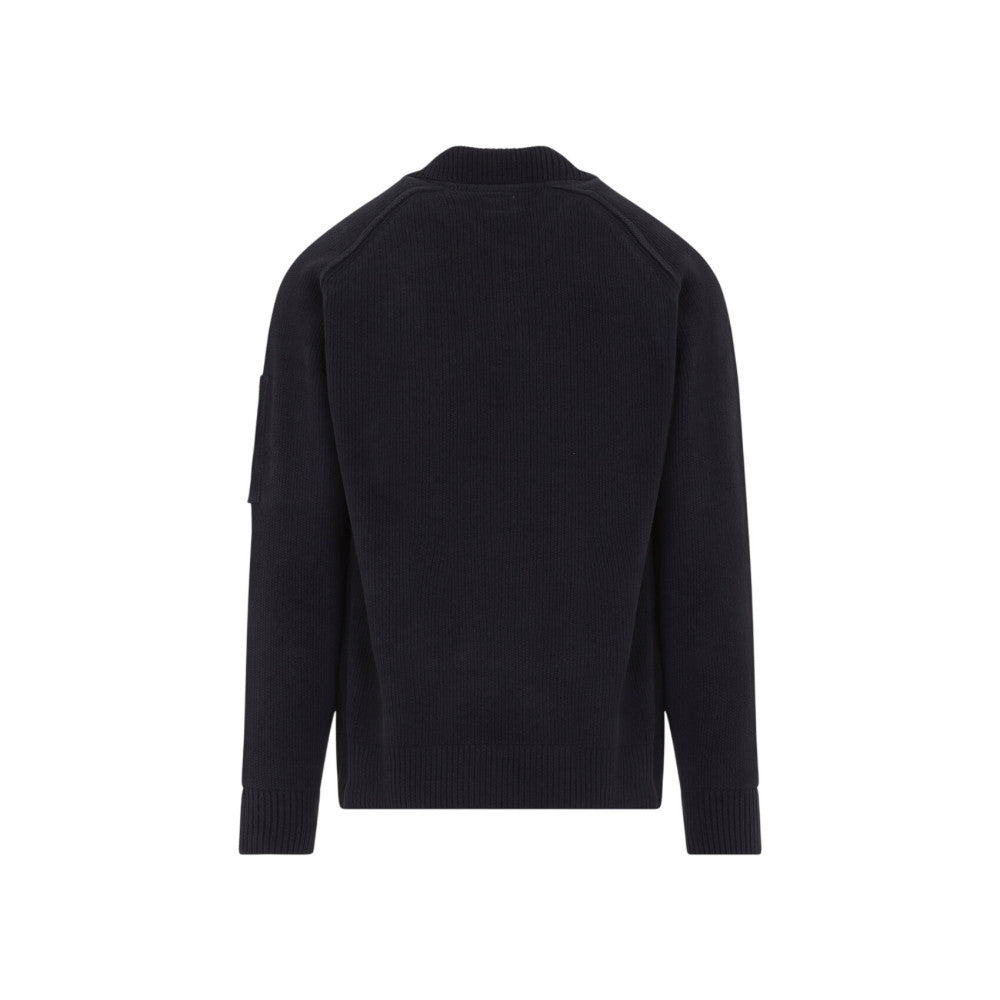 Black Knitted Polo Sweater 2
