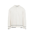 White Knit Polo Sweater 1