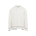 White Knit Polo Sweater 1