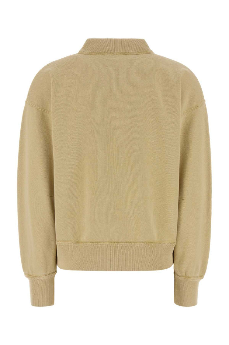 Beige Mock Collar Sweatshirt 2