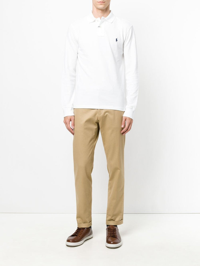 White Raglan Sleeves Polo 5
