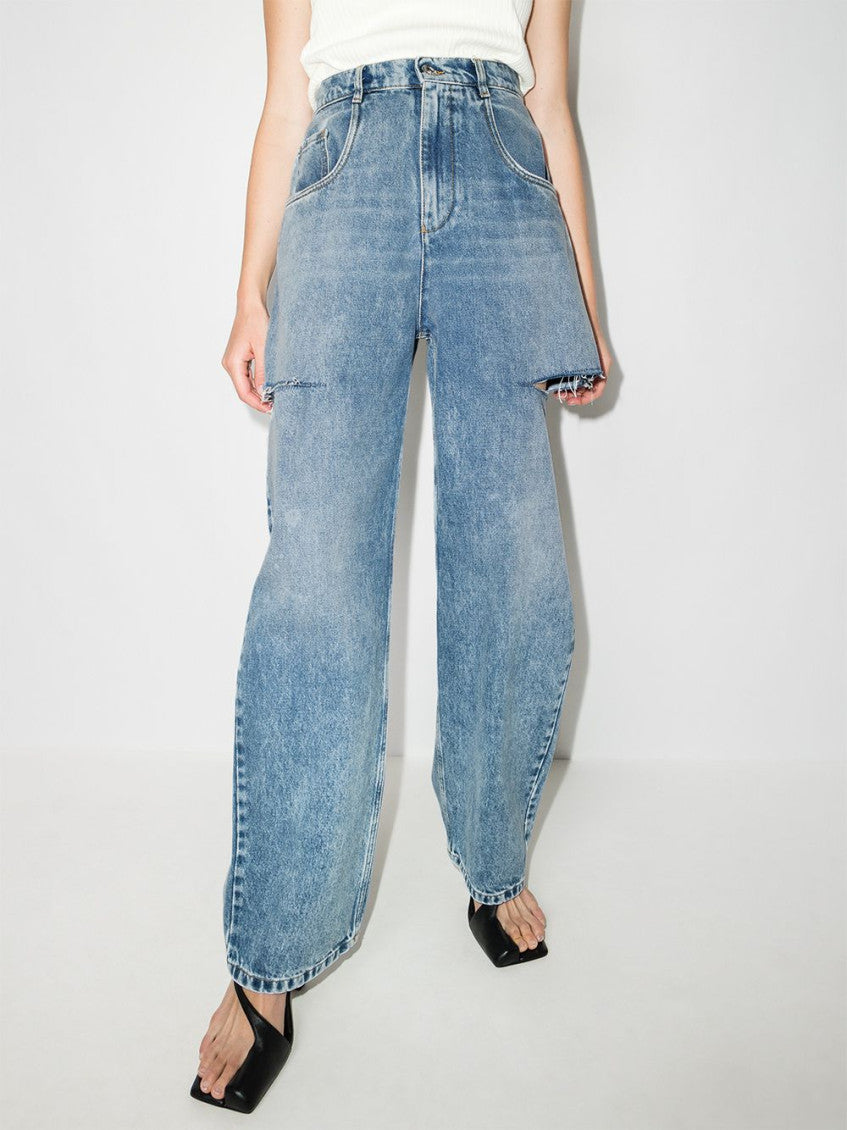 Light Blue Cut Out Jeans 2