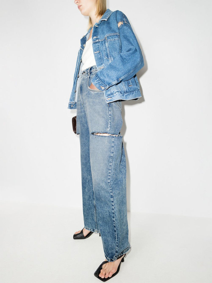 Light Blue Cut Out Jeans 5