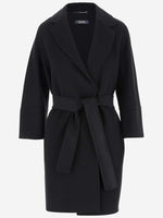 Black Belted Wrap Coat 1