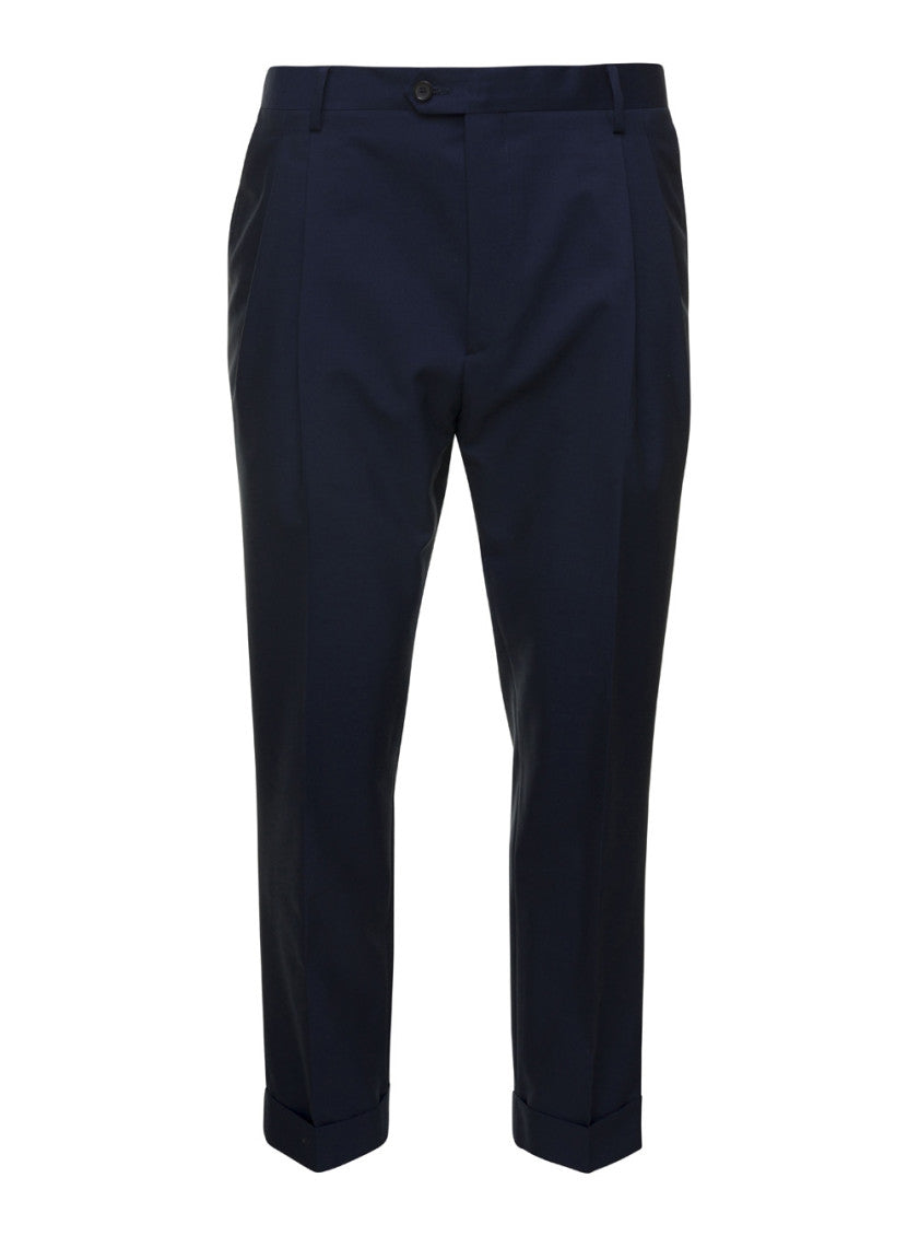 Dark Blue Tailored Trousers 1
