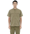 Green Mandarin Collar Shirt 1