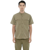 Green Mandarin Collar Shirt 1