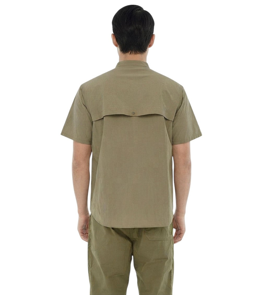 Green Mandarin Collar Shirt 2