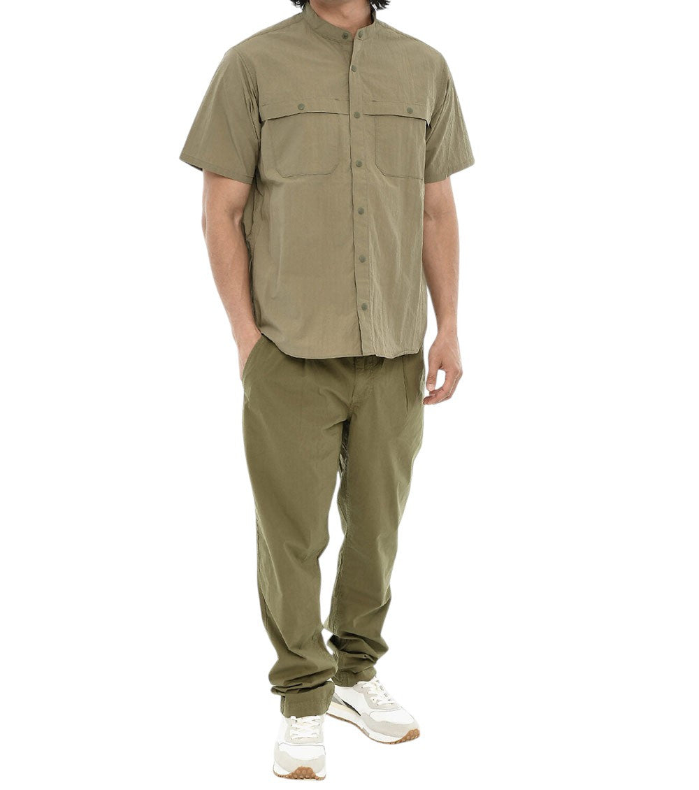 Green Mandarin Collar Shirt 3