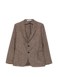 Brown Notched Lapel Blazer 1