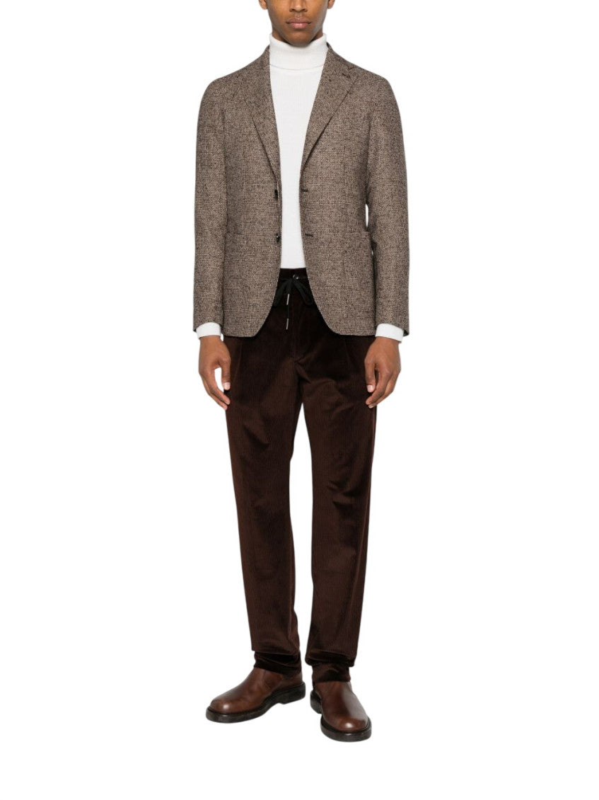 Brown Notched Lapel Blazer 2