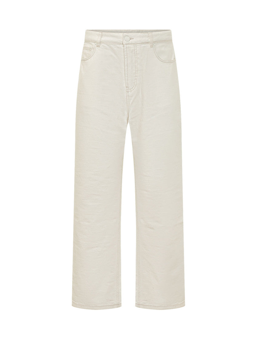 White Mid Rise Jeans 1