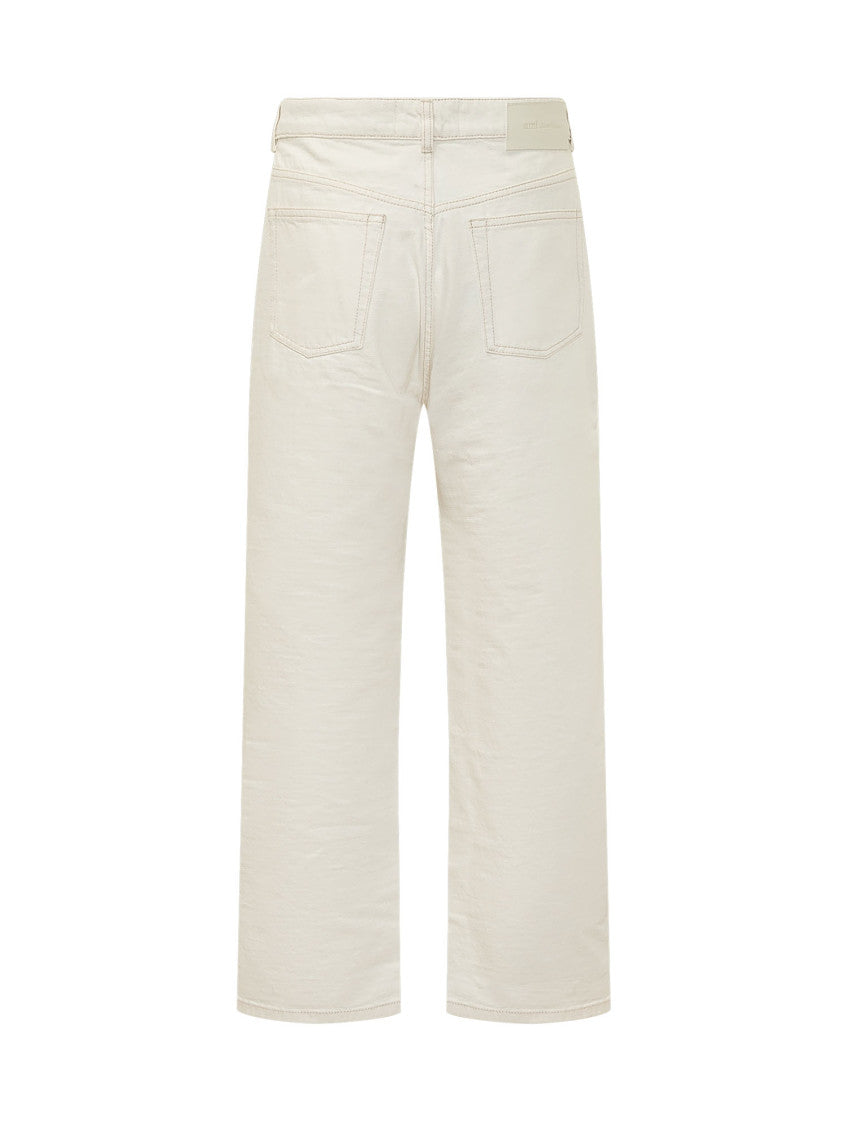 White Mid Rise Jeans 2