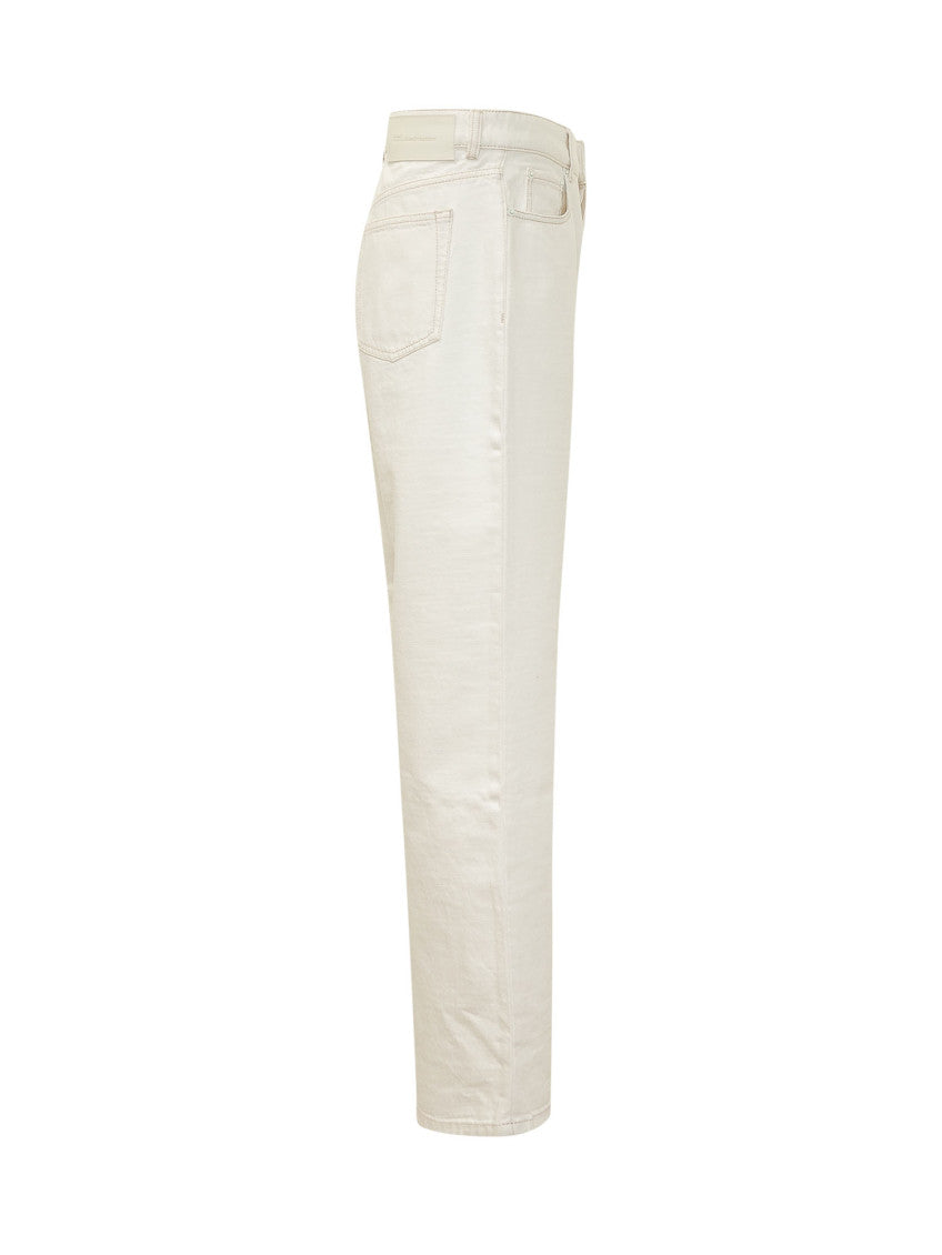 White Mid Rise Jeans 3