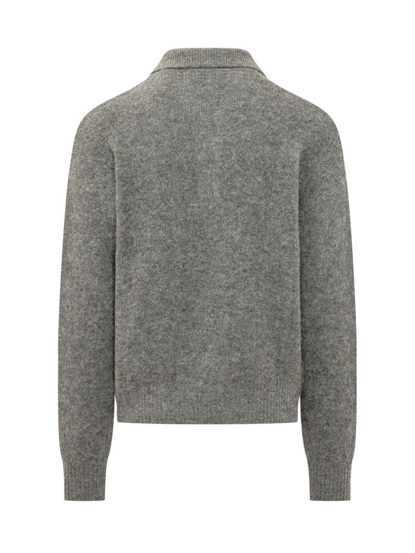 Grey Regular Polo Sweater 2