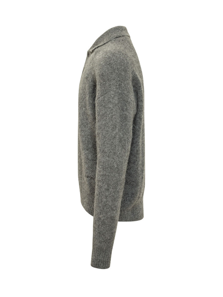 Grey Regular Polo Sweater 3