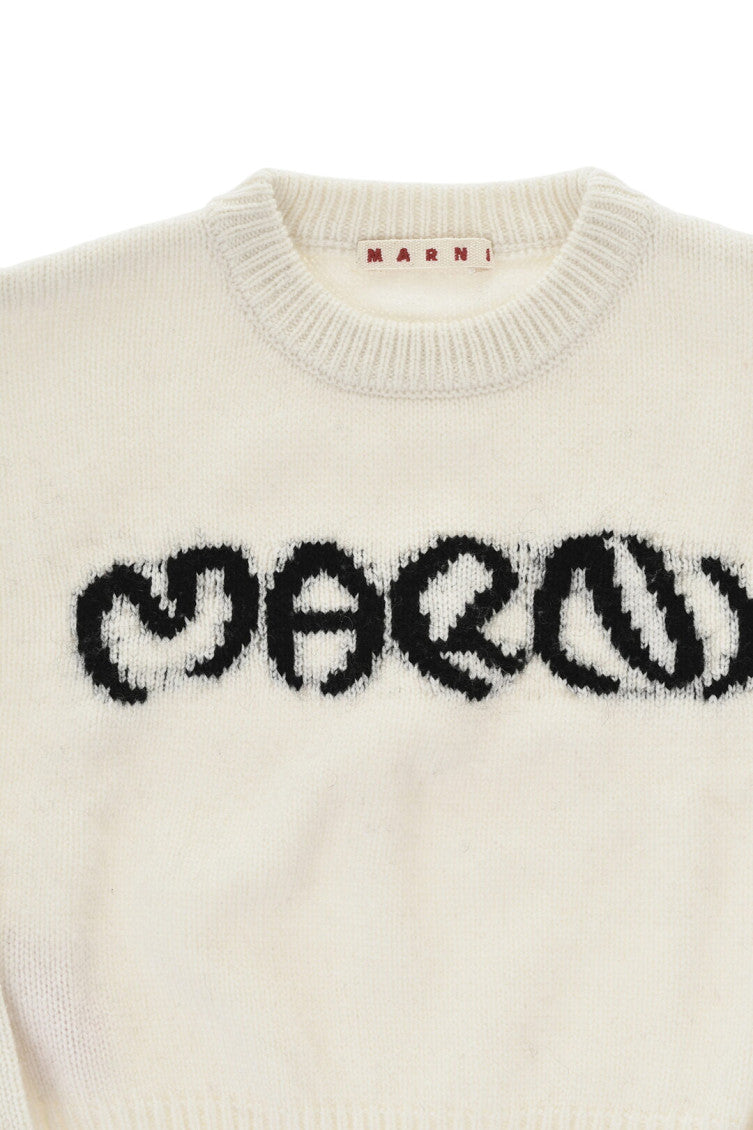 Girls White Graphic Sweaters 3
