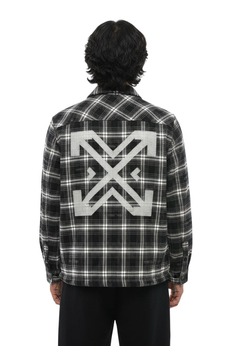 Black Checked Shirt Jacket 2