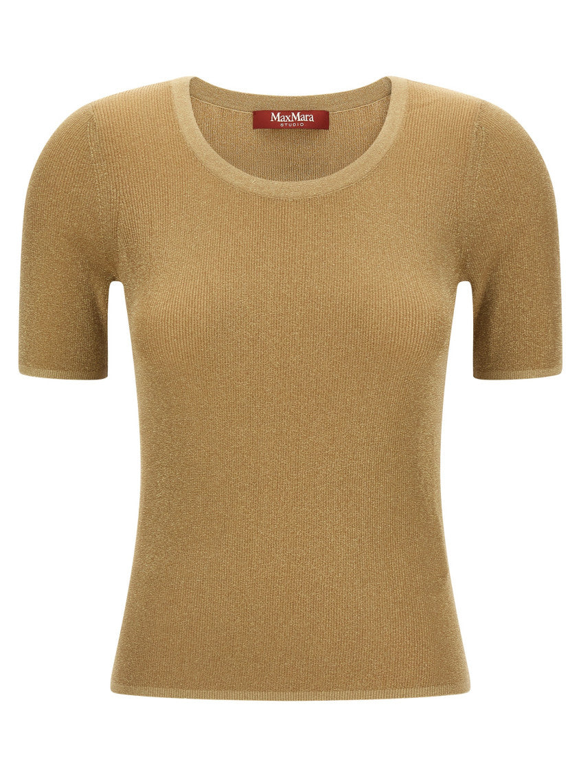 Light Brown Scoop Neck T-Shirt 1