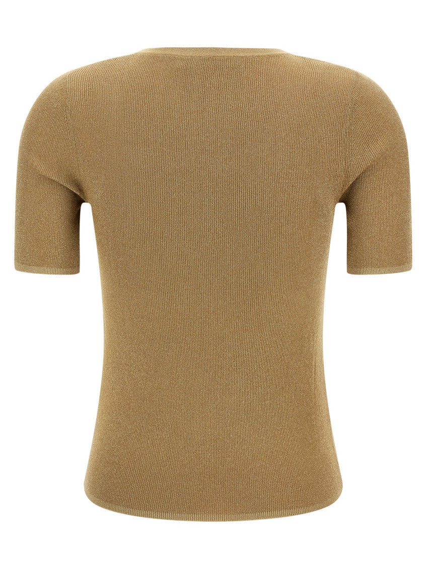 Light Brown Scoop Neck T-Shirt 2