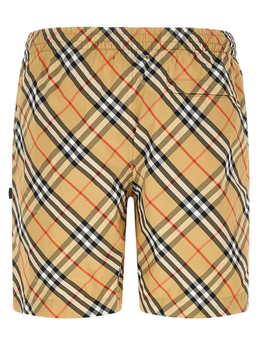Beige Check Swim Shorts 2