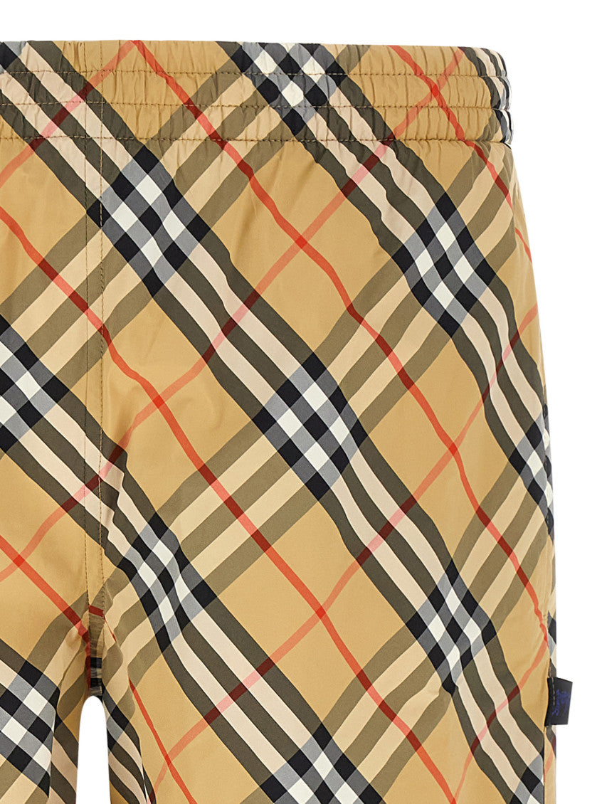 Beige Check Swim Shorts 3