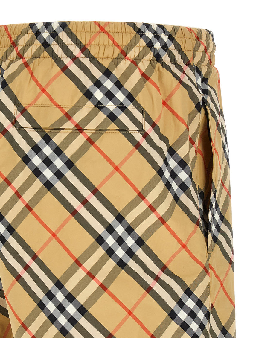 Beige Check Swim Shorts 4