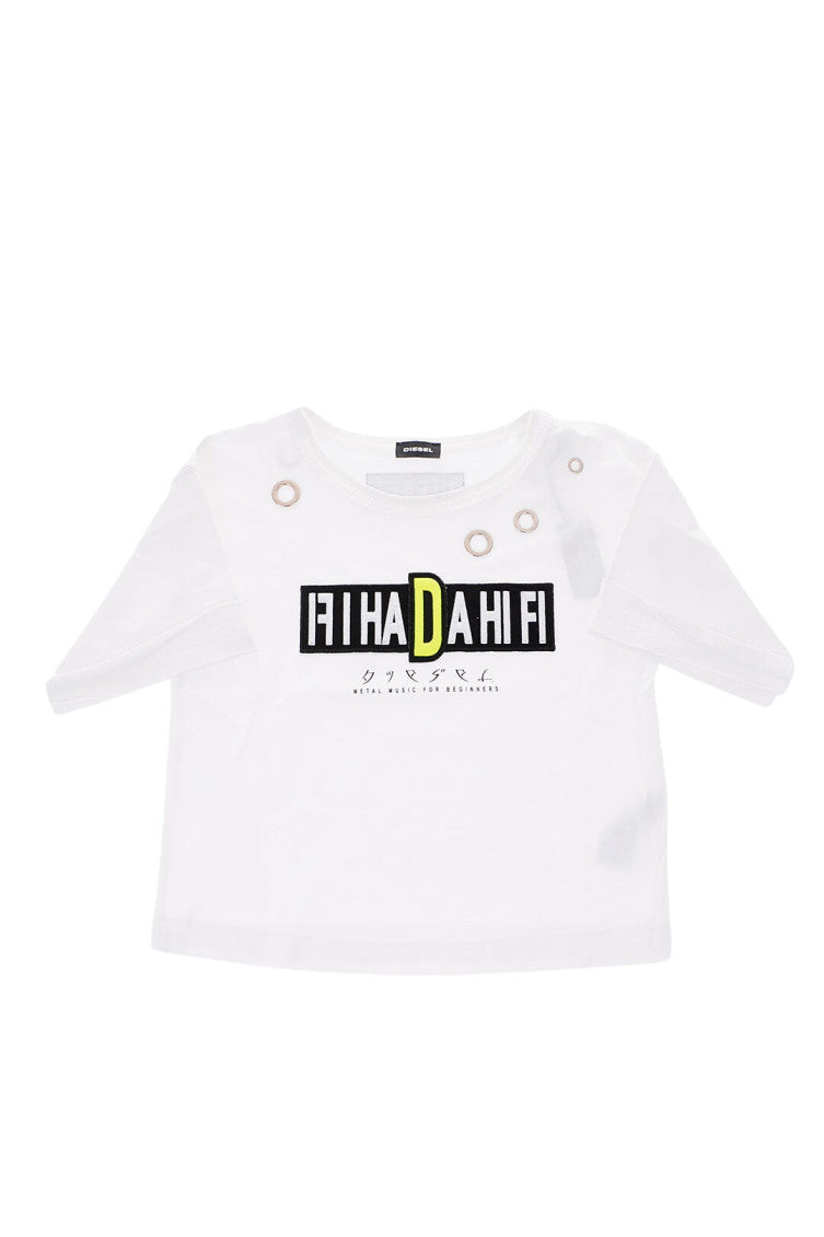 Baby Boys White Graphic T-Shirt 1