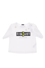 Baby Boys White Graphic T-Shirt 1