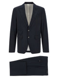 Navy Blue Peaked Lapel Suits 1