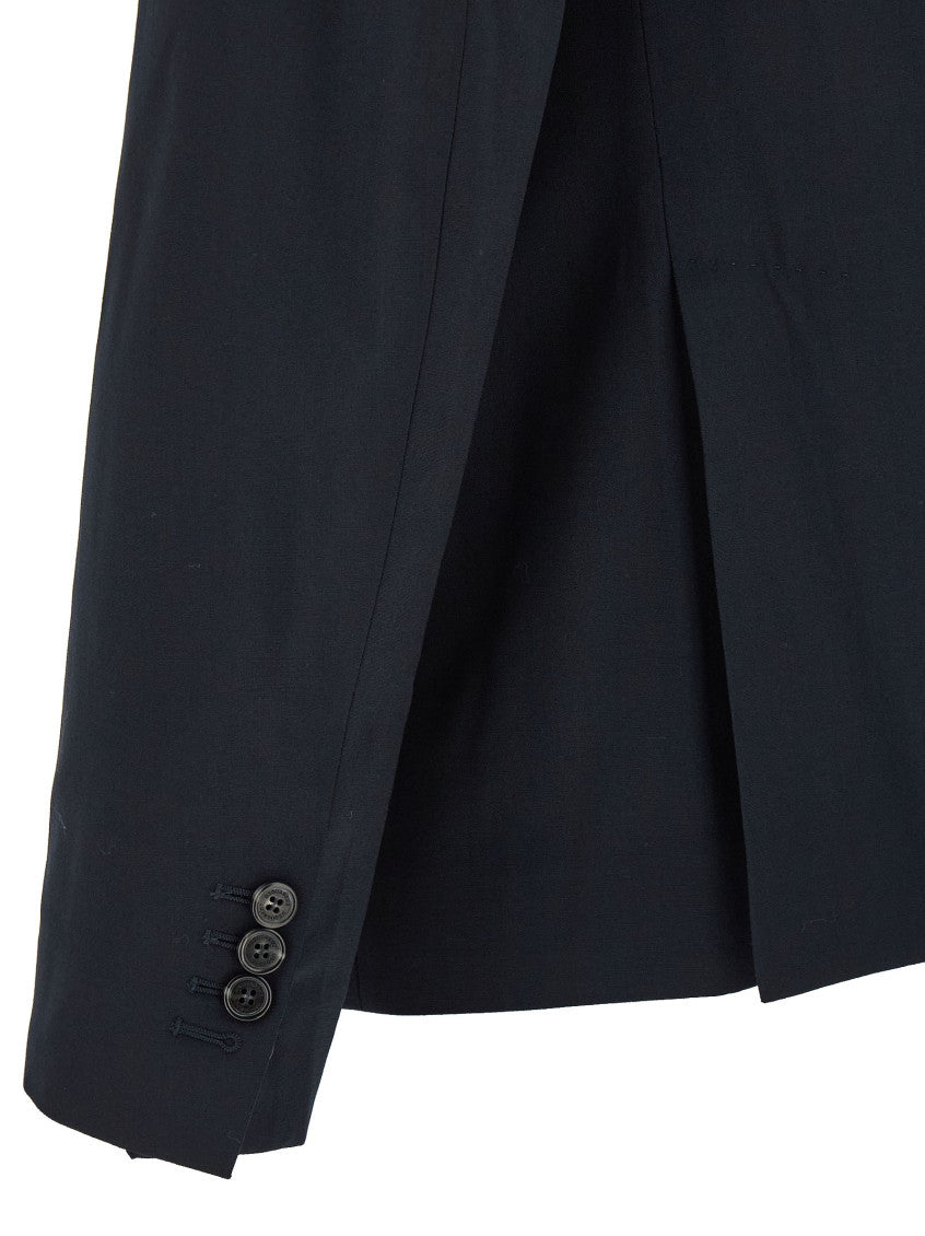 Navy Blue Peaked Lapel Suits 3