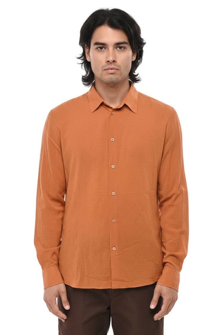 Orange Regular Solid Shirt 1