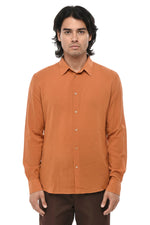 Orange Regular Solid Shirt 1
