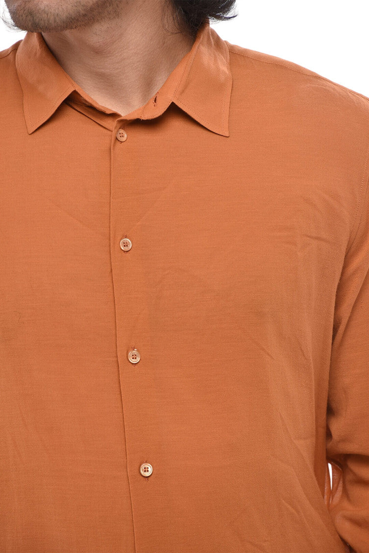 Orange Regular Solid Shirt 3