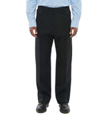 Black Relaxed Flat Front Pants 1