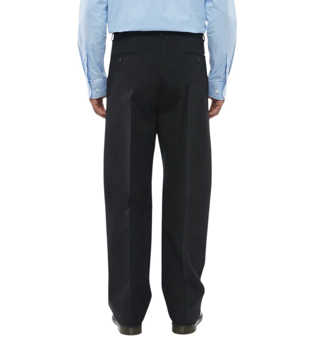 Black Relaxed Flat Front Pants 2