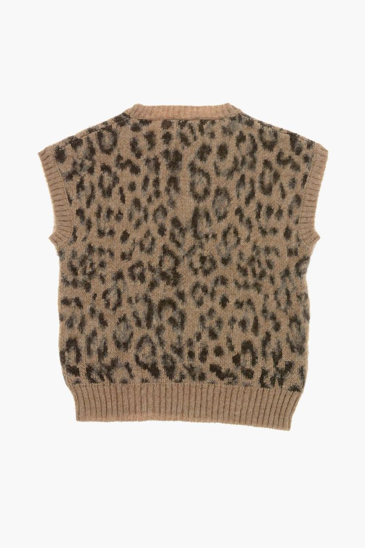 Girls Brown Jacquard Sweaters 2
