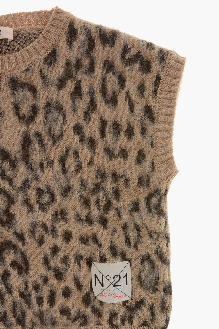 Girls Brown Jacquard Sweaters 3