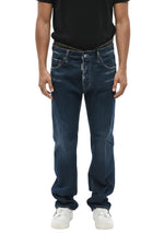 Navy Blue Distressed Jeans 1