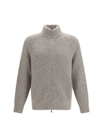Light Taupe Zip-Up Cardigan 1