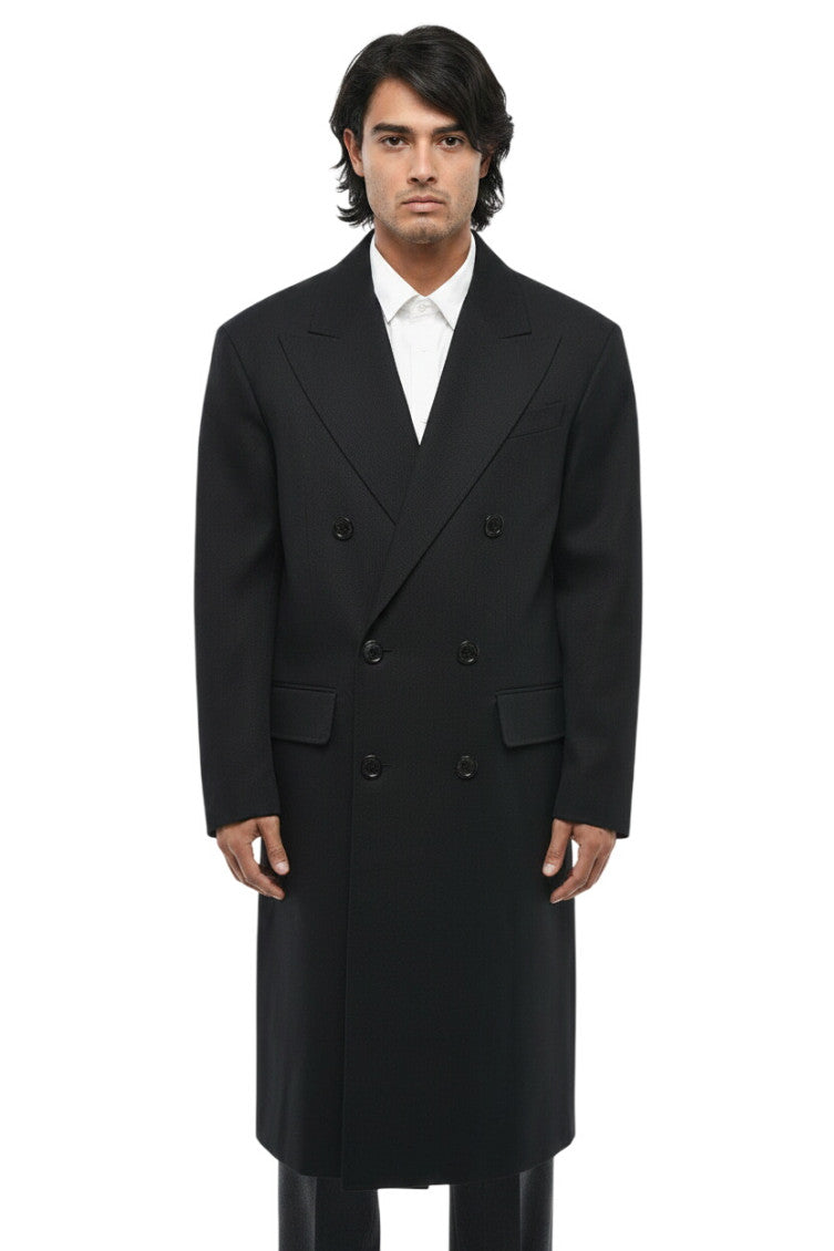 Black Double Breasted Coat 1