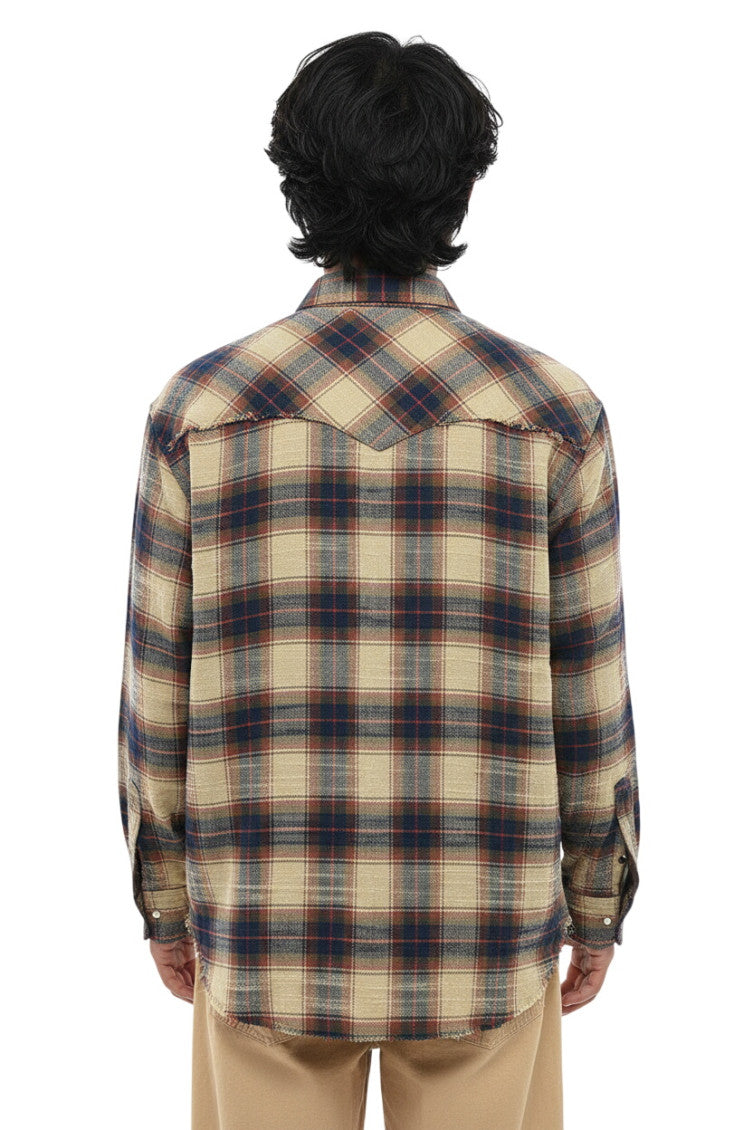 Beige Relaxed Check Shirt 2