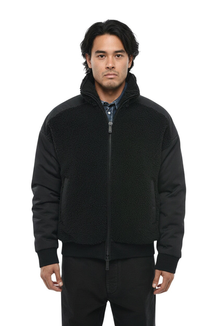 Black Mock Collar Jacket 1
