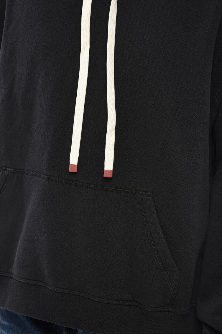 Black Relaxed Solid Hoodie 3