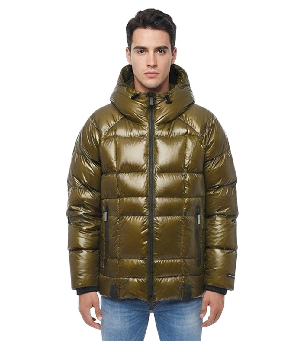 Olive Quilted Hood Jacket 1