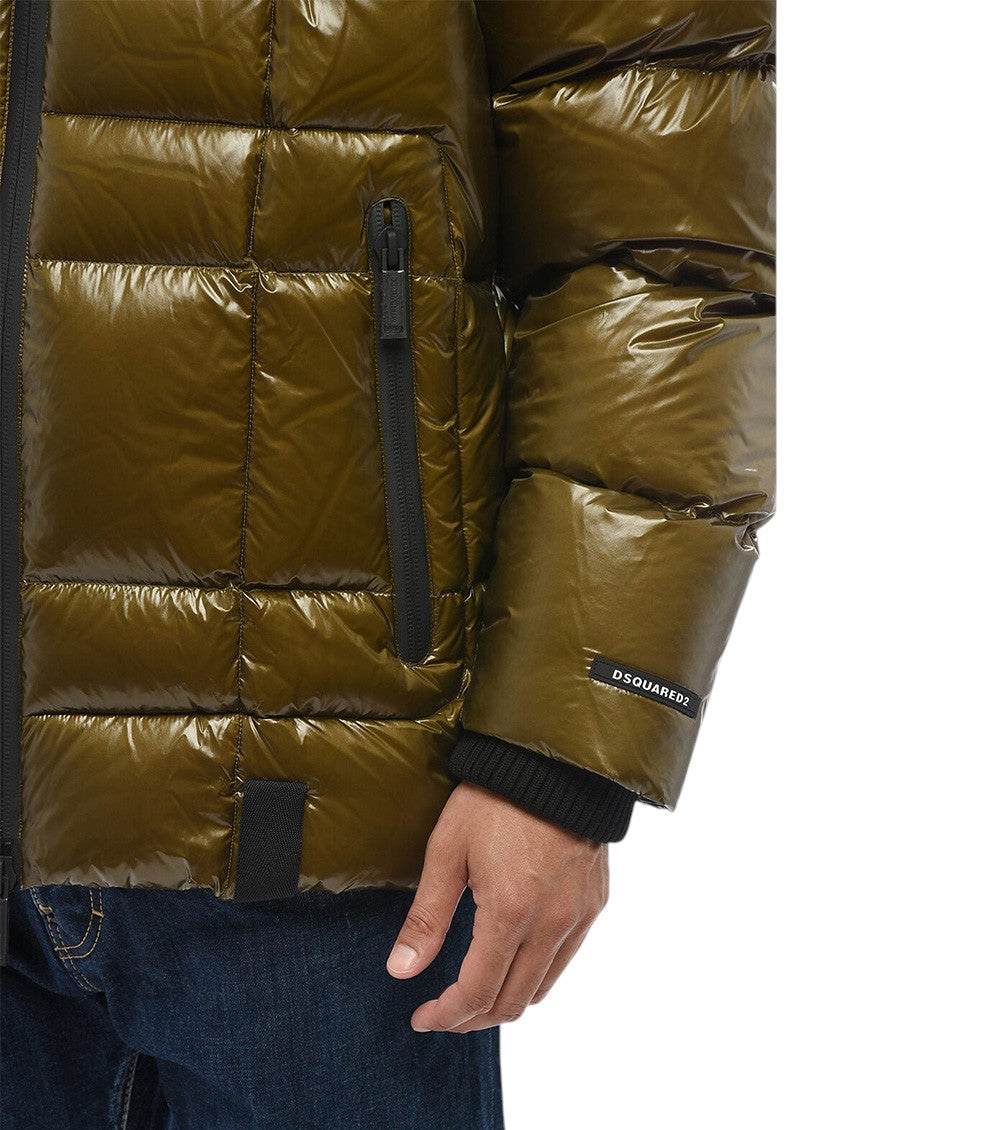 Olive Quilted Hood Jacket 3