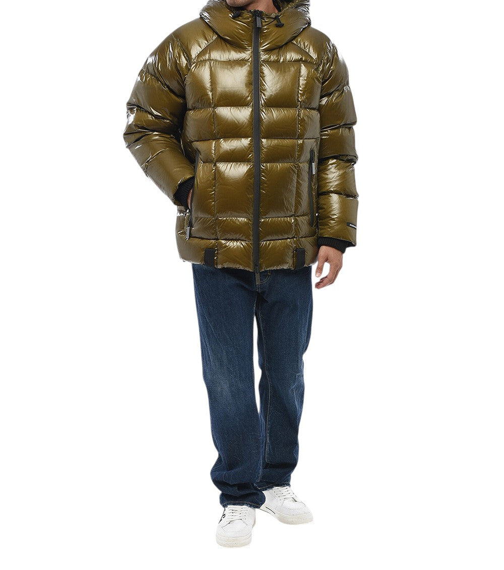 Olive Quilted Hood Jacket 4