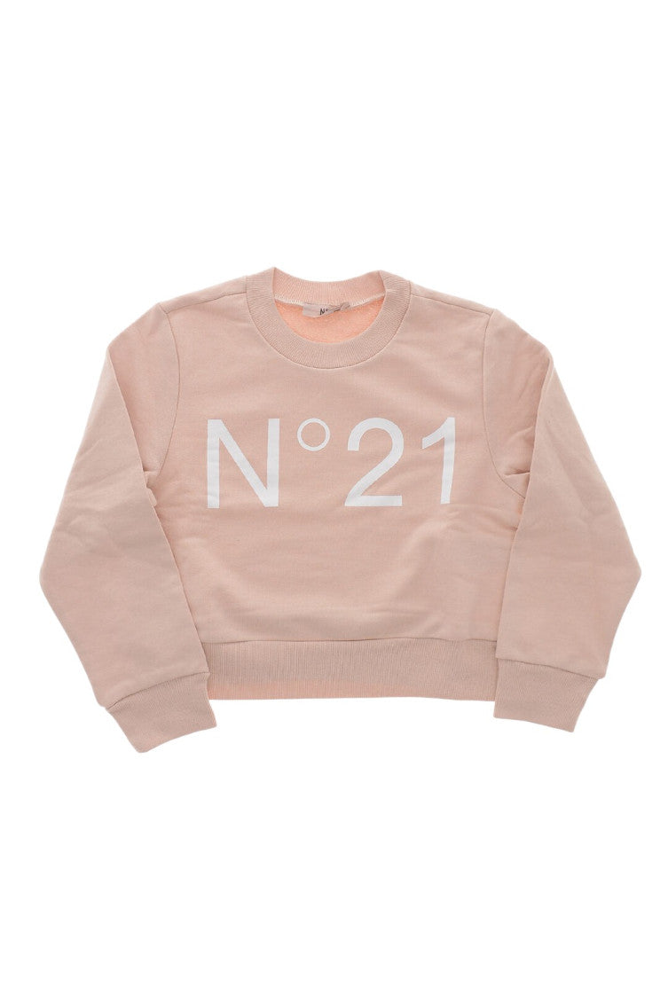 Girls Light Pink Logo Sweatshirts 1